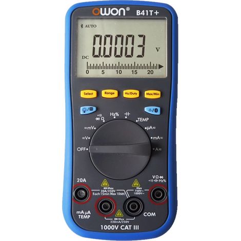 Multimètre numérique, True RMS AC/DC, testeur de rétroéclairage, enregistreur de données DMM, 750 VCA/1 000 VCC, Bluetooth (1/5)