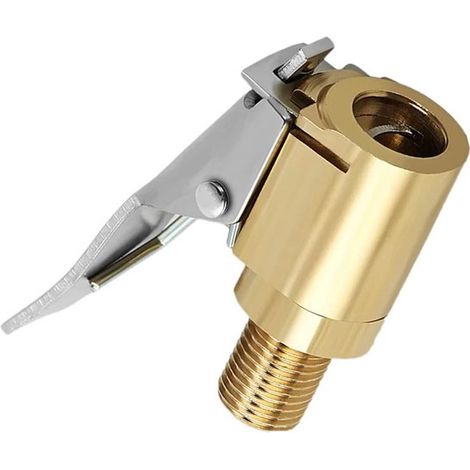 Valvola per pneumatici con adattatore, ugello di gonfiaggio in ottone bloccabile, raccordo adattatore per ugello, morsetto per pneumatici a tenuta stagna, accessori per compressore per veicoli (1/5)