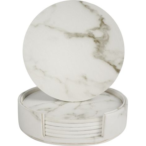 Dessous de verre en cuir pour protéger les tables et les bureaux des taches. Dessous de verre en cuir durable et antidérapant. Convient aux surfaces courantes. (1/5)