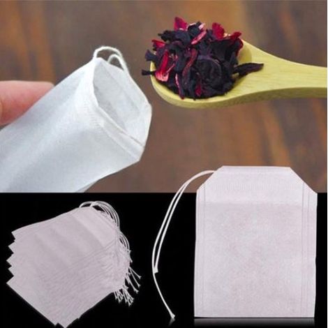 Sachets de tisane chinoise en tissu non tissé, sachets d'épices, sachets filtrants jetables à cordon. (1/3)