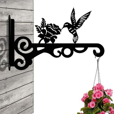 Blumenständer aus Metall Wandmontage Hängender Pflanzenständer aus Schmiedeeisen Geeignet für Laternen Pflanzen Vogelhäuser Windspiele 20 x 13 3 (1/5)