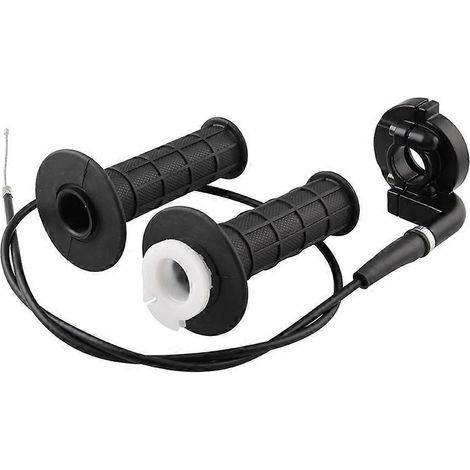 Paar Aluminium-Motorradgriffe 22 mm 7/8 Zoll Gasgriff 110-250 cm³ Motorrad-Modifikation Schnelllenker mit Gaszug (Schwarz)-12X3X8.4CM-Black (1/3)
