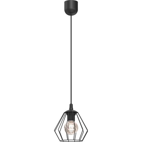 Suspension industrielle Leti noire filaire Ø18cm E27 Luminex