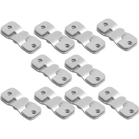 Crochets pour cadres photo - 10 pièces - Supports encastrés cachés - Démontables - Inox - Adaptés pour têtes de lit, connecteurs de meubles, crochets, canapés, meubles, cadres photo et miroirs - 43mm  (1/5)