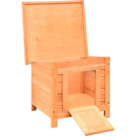 vidaXL Caseta para gatos madera maciza de pino y abeto 50x46x43,5 cm (1/2)