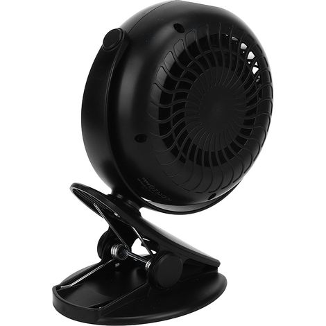 Ventilateur à pince 2 en 1 sans pales, 3 vitesses, ultra silencieux, USB, petit format, idéal pour dormir, travailler ou dormir en dortoir (noir). (1/5)