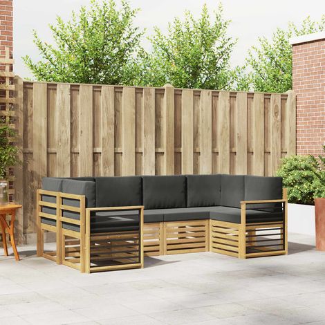 vidaXL Ecksofa Set 6 pcs Weiß und Anthrazit 245 x 128,5 x 73 cm (1/5)