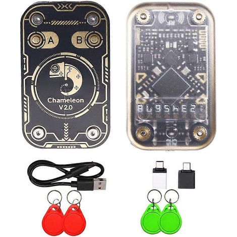 Émulateur de lecteur de puces RFID Chameleon V2.0, duplicateur NFC Chameleon, décodage de cartes 125 kHz/13,56 MHz + 2 UID/CUID, porte-clés (1/5)