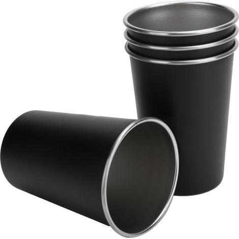 Lot de 4 gobelets inox pour bière et boissons, idéal pour randonnée, camping et pique-nique en extérieur. (1/5)