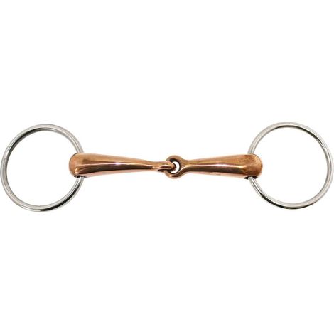 12,5 cm: Filetto ad anelli in acciaio inox e imboccatura in rame pieno 20 mm