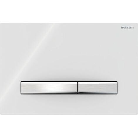 Para placa de accionamiento Geberit Sigma50 para doble descarga, color cromo metalizado: cromo, blanco (115.788.11.2) (1/3)