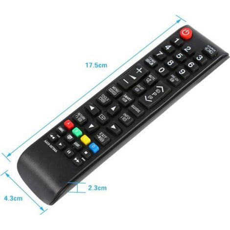 Télécommande Remplacement AA59-00786A Pour Samsung Smart TV LED HDTV - 17,6 x 4,7 x 2,3 cm - Noir - 1 Pièce (1/4)