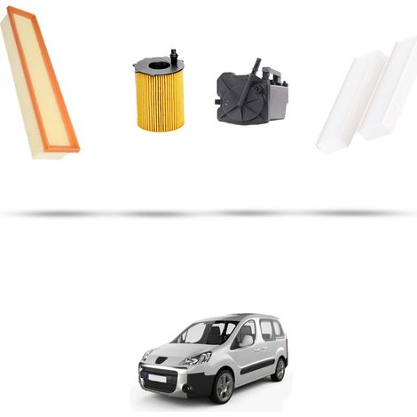 Kit tagliando 4 filtri compatibile con Peugeot Partner II 1.6 Hdi 82kw dal 2010 (1/5)