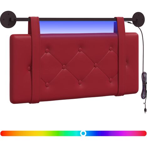 Maison Exclusive - Hängendes Kopfteil Mit LED Licht Weinrot Kunst