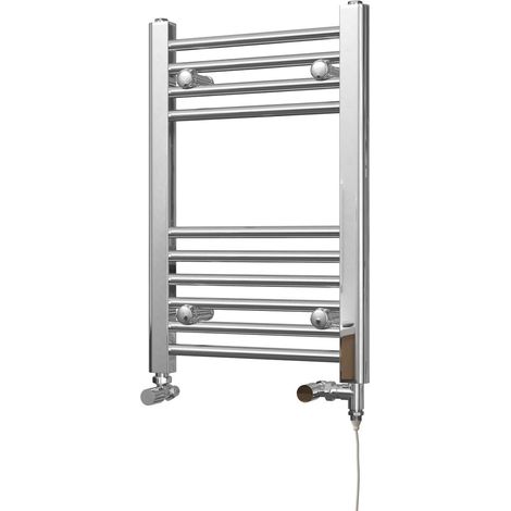 Zennor - Chrome Dual Fuel Towel Rail H600mm x W400mm Standard - Straight (1/3)