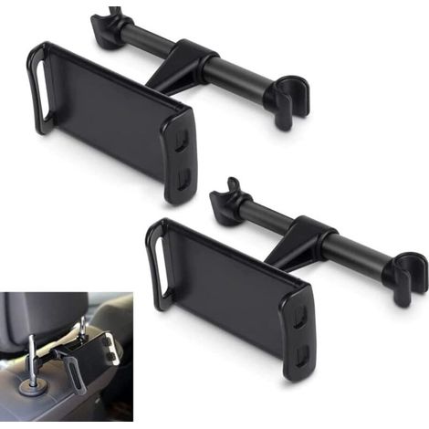 2 x Support Tablette Voiture. Porte Tablette Téléphone Voiture pour Appui-tête avec Universel Rotation 360° pour tablettes et téléphones de 4,7 à 11 Pouces (1/5)