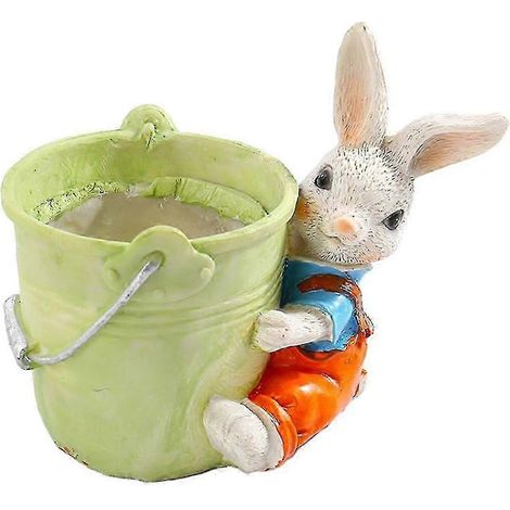 Pot de fleurs original en forme de lapin, pot de fleurs en forme de lapin, pot de fleurs pour plantes succulentes, pot de fleurs décoratif C (1/5)