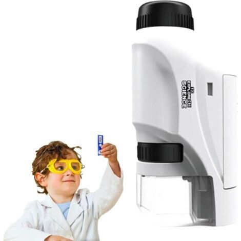 Microscope portatif – Microscope portable Stemscope – Microscope de poche portable pour enfants avec zoom réglable 60-120X, mode microscope pour téléphone