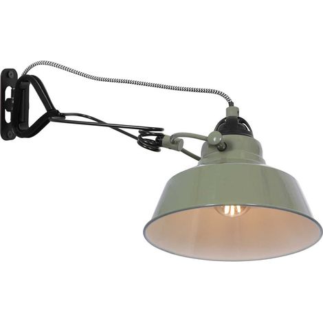 Wandleuchte Wandlampe Schlafzimmerleuchte Metall Grün Kippschalter H 14 cm (1/10)