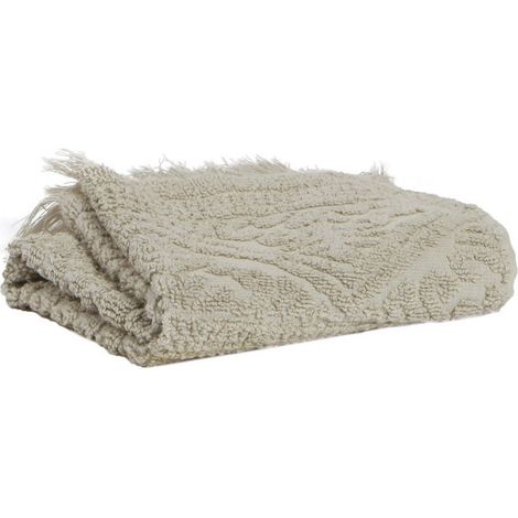 Serviette de Toilette Essuie-Mains 100% Coton Tissage Jacquard avec Finition Franges - PANGIVO (1/4)