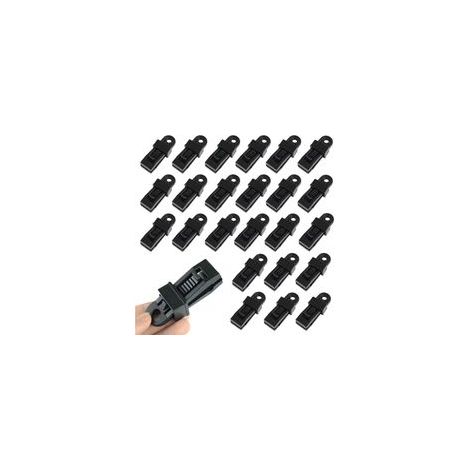 Lot de 24 Clips Réglables pour Bâche et Tente, Pinces Robustes pour Auvent Caravane Camping Plein Air (1/4)