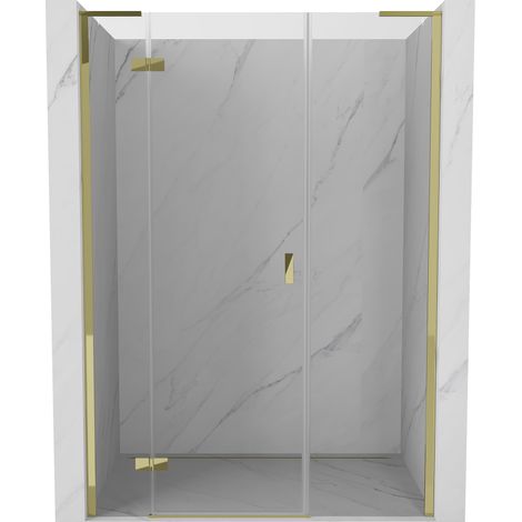 Mexen Mist-H L Duschabtrennung mit Tür links 150 cm, transparent, gold - 8A5L-150-001-50-00-L