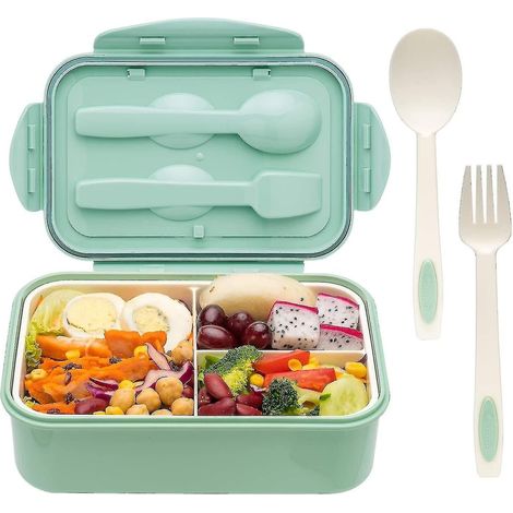Boîte à lunch pour adultes - Boîte à lunch pour enfants avec cuillère et fourchette - Durable, étanche, convient pour les repas (1/5)