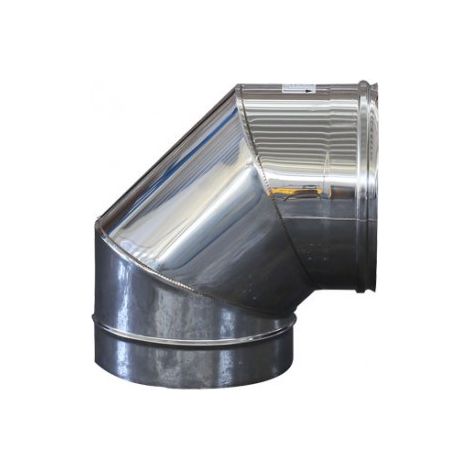Curva per canna fumaria 90° Ø 180 mm  sp 0,5 mm  acciaio inox 304