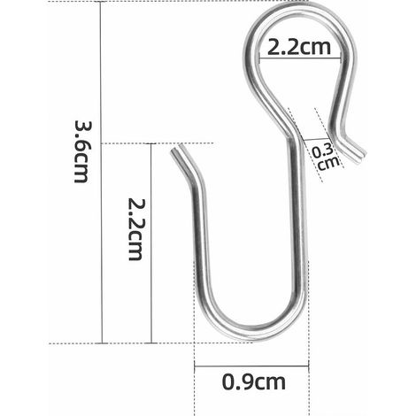 Büroklammerhaken, Deckenhaken, Gardinen-/Duschvorhangclips, Gardinenschienenhaken, S-Haken, auf Lager (30 Stück) (1/5)