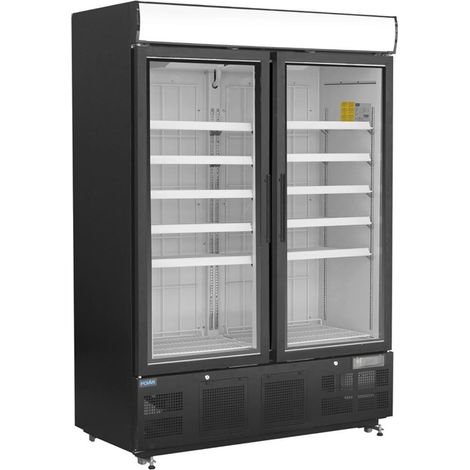 Vitrine réfrigérée négative avec caisson lumineux Polar Série G 920L noire