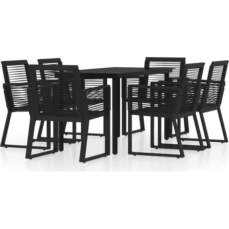 Maison Exclusive - 7-tlg. Garten-Essgruppe Schwarz