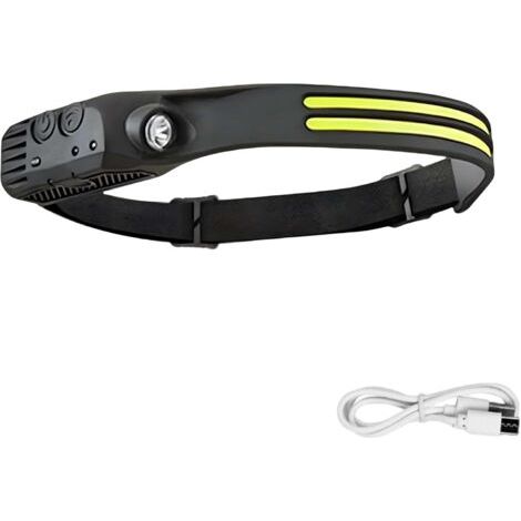 Lampe Frontale Rechargeable, LED avec détecteur de Mouvement, Bandeau Ajustable, étanche, idéale pour Le Camping, la Course à Pied et la randonnée (1/5)