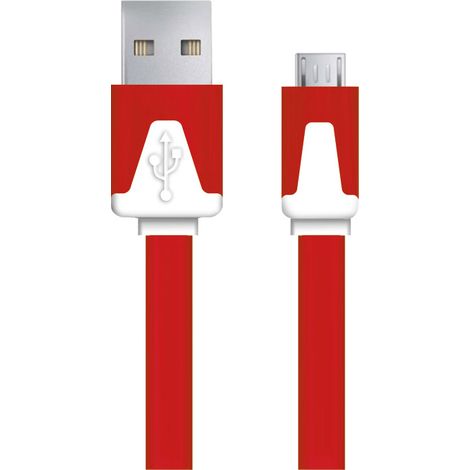 Cable micro USB 2.0 EB182R ESPERANZA AB macho/macho de 1,8 m, plano, rojo.