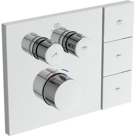 Ideal Standard Ceratherm Navigo Solos - Unterputz-Thermostatarmatur für 2 Verbraucher, Chrom A7894AA (1/3)