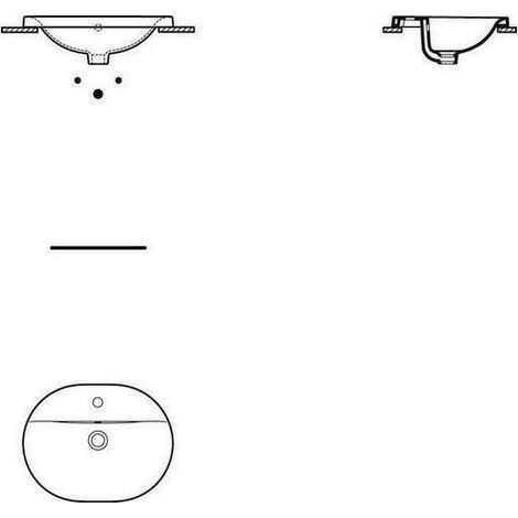 Ideal Standard Connect Einbauwaschtisch, oval, 1 Hahnloch, mit (1/5)