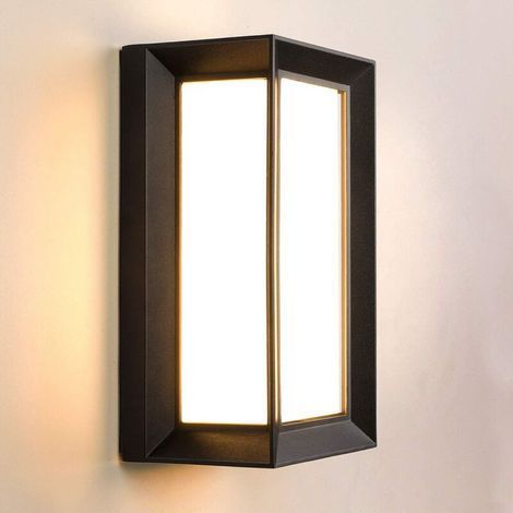 TAISHENGDA-Applique murale extérieure, Éclairage mural d'extérieur aluminium, Applique Moderne Exterieur, Étanche IP54, 870lm 3000K Blanc Chaud, 18w,noir
