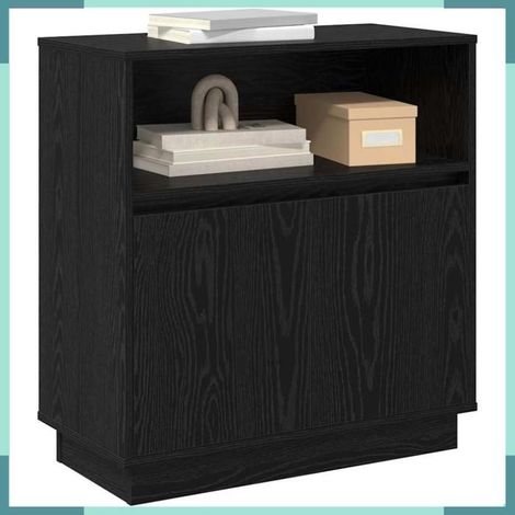 869651 Buffet LED Chêne noir 71 x 34,5 x 75 cm Bois d'ingénierie (1/5)