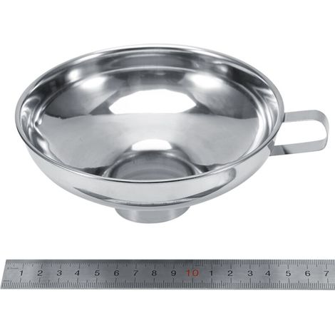 Imbuto in acciaio inox per barattoli di conserve a bocca larga - Grande utensile da cucina con manico (1/2)
