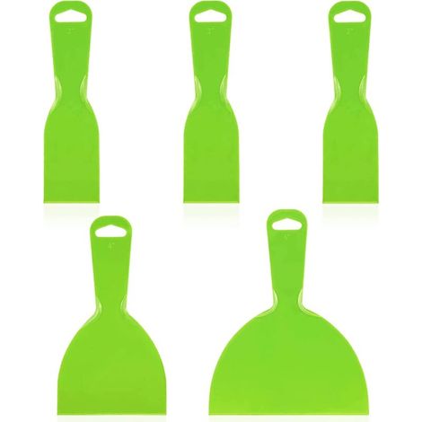 Lot de 5 couteaux à mastic en plastique,Grattoirs à papier peint 2'', 4'', 6'' Spatules Plastique Spatule Bricolage pour DIY Décoration Enlèvement de Peinture couteau de remplissage pour patching (1/5)