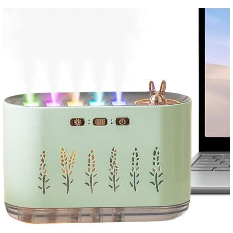 Petit humidificateur pour chambre à coucher, bureau avec lumière LED Diffuseur d'huile d'aromathérapie RVB à changement de couleur pour chambre d'enfant, voiture, air sec d'hiver (1/5)