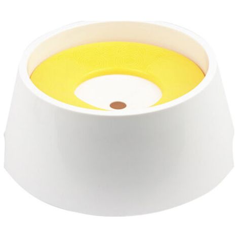 BUNTHAUS Bol d'eau pour animaux de compagnie lent, bol d'eau automatique pour animaux de compagnie, bol d'eau flottant, bol d'eau flottant, chien chat chiots chaton 1L grande capacité(jaune) (1/4)