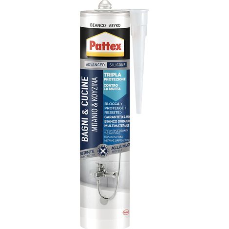 PATTEX BAGNI & CUCINE '3X PROTECTION' ml.330 - bianco- 12 pezzi  - PATTEX