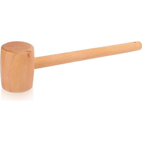 Maillet en Bois, Marteau en Bois Professionnel avec poignée Ergonomique, Mini Marteau en Bois Portable pour Menuisier Bricolage en Cuir