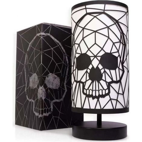 Schwarze Totenkopflampe, 3-Wege-Touch-Tischlampe, Gothic-Dekor, geeignet als Feiertagsdekoration, Geburtstagsgeschenk  FLITI (1/4)