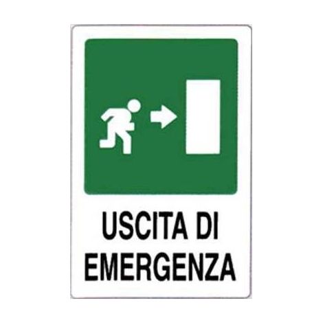 10,0 x TARGA SEGNALETICA USCITA EMERGENZA DX