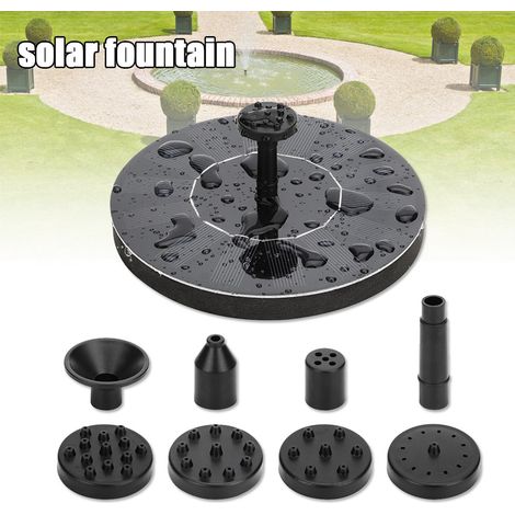 Fontaine à eau solaire flottante pour bassin d'extérieur, jardin ou terrasse, 1,5 W