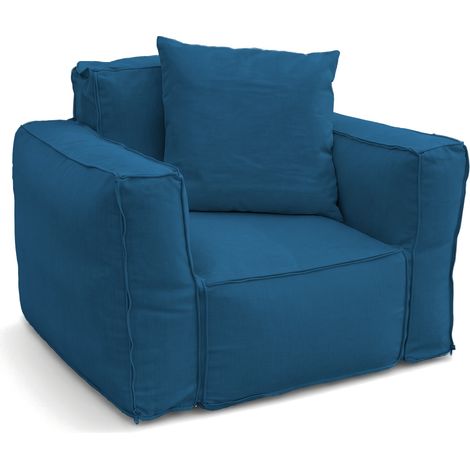 Fauteuil Modulable de Jardin 90x75 Bleu Pétrole - Tissu Olefin & Cœur Gonflable (Pompe Incluse) (1/5)