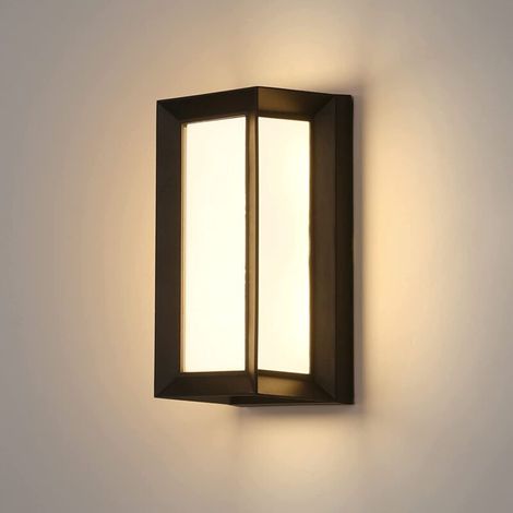 Applique murale extérieure à LED moderne IP65 étanche rectangulaire en pour cour jardin couloir 4500 K neutre 18 W Métal Blanc (1/4)