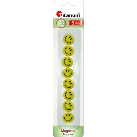 Magneti gialli con emoticon, 8 pezzi