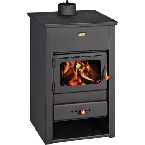 EEK A - poêle à bois, poêle à bois Prity, modèle K2 CP, puissance 10.4kW, plaque supérieure en fonte